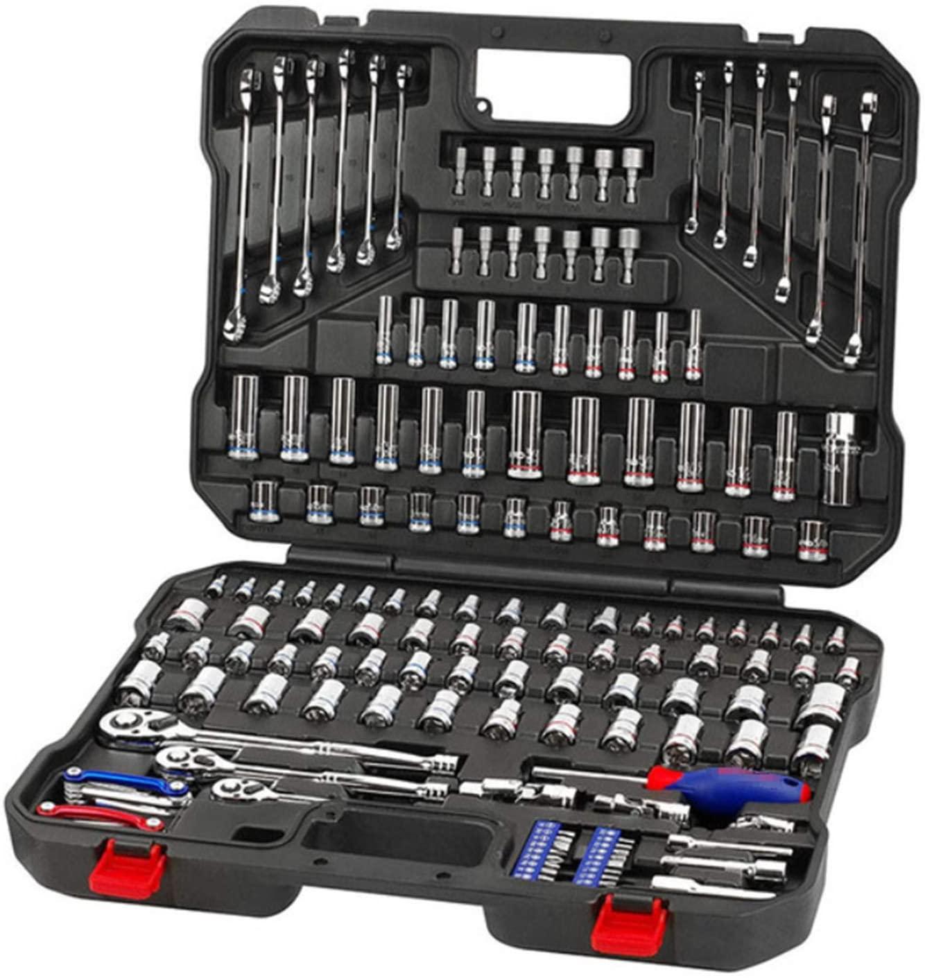 DAXINYANG Colorful Linght 164PC Tool Set Socket Wrench Set Hand Tools for Car Repair Set of Tool Instruments Sockets Set Ratchet Wrenches Spanners (Color : Silver, Number of Pieces : 164PC)