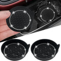 NBTEPEM 2pcs Bling Car Cup Holder Coaster, 2.75 inch Anti-Slip Shockproof Universal Fashion Car Coasters Insert Bling Crystal Rhinestone Automotive Interior Accessories for Women (2 pcs, Black)