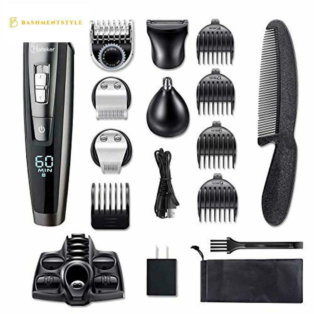 HATTEKER Beard Trimmer Kit For Men Cordless Mustache Trimmer Hair Trimmer Groome