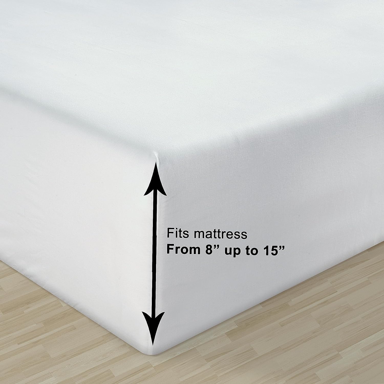 LANE LINEN Organic Cotton White Twin Sheets Set, 3-Piece Pure Organic Cotton Percale Sheets,Twin Sheets, Ultra Soft Bedding Sheets, Fits Mattress Upto 15" Deep - White