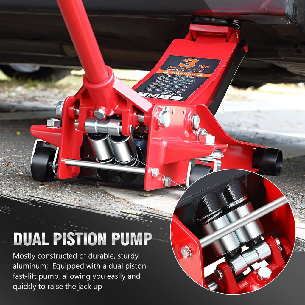 DNA MOTORING TOOLS-00235 Fast Lift GaraJack/Hydraulic Floor Jack for Car Truck SUV, 3 Ton (6000 lbs) Capacity