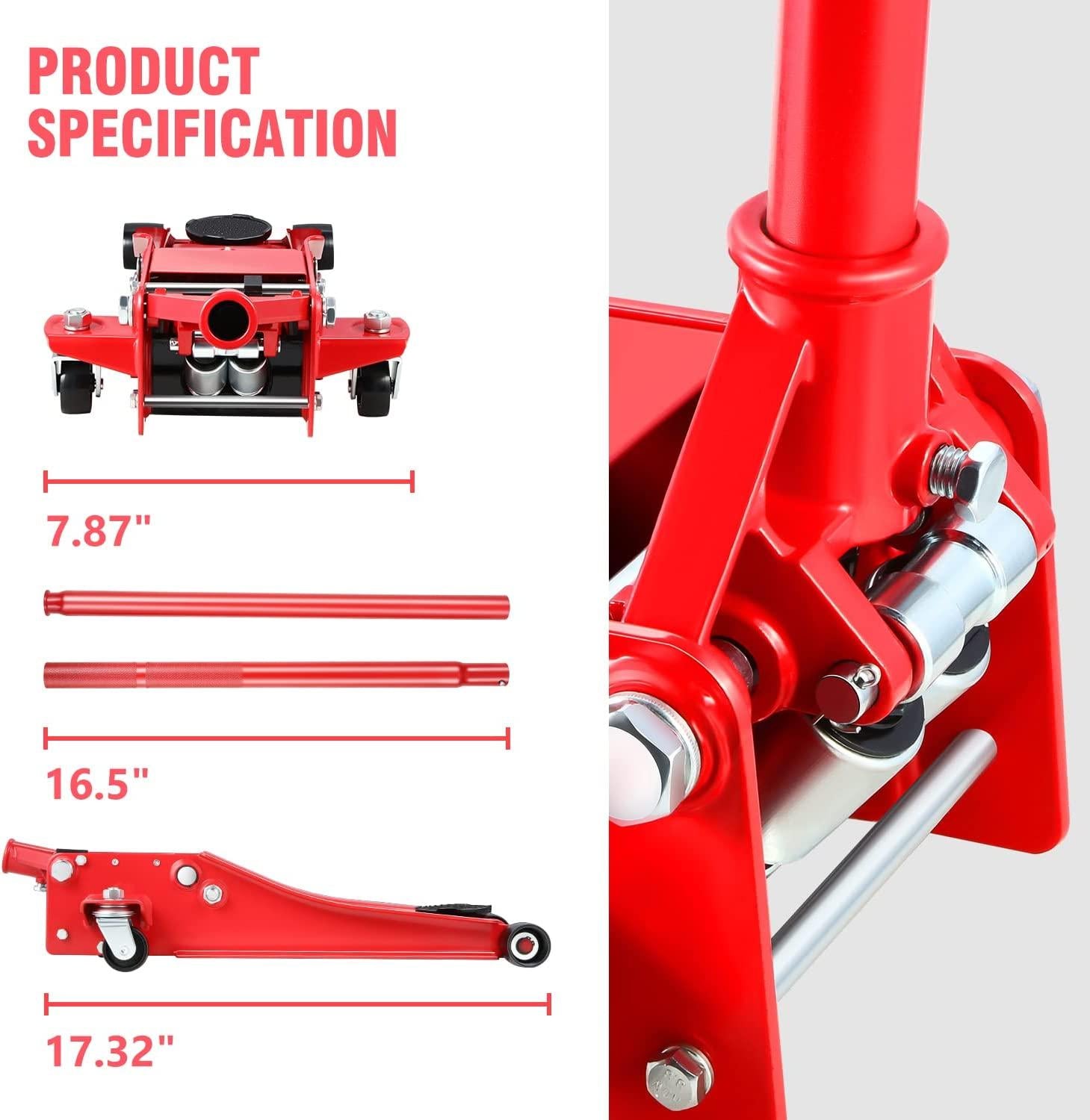 DNA MOTORING TOOLS-00235 Fast Lift GaraJack/Hydraulic Floor Jack for Car Truck SUV, 3 Ton (6000 lbs) Capacity