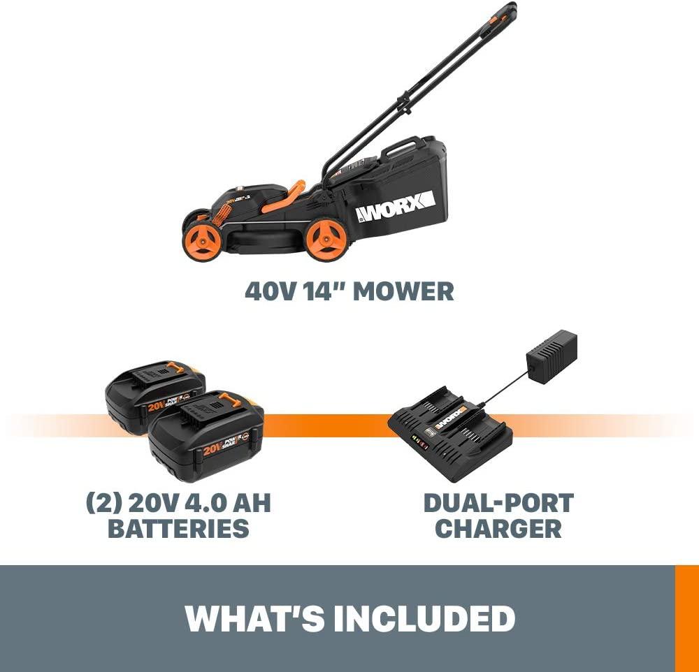 Worx WG779 40V Power Share 4.0Ah 14" Cordless Lawn Mower