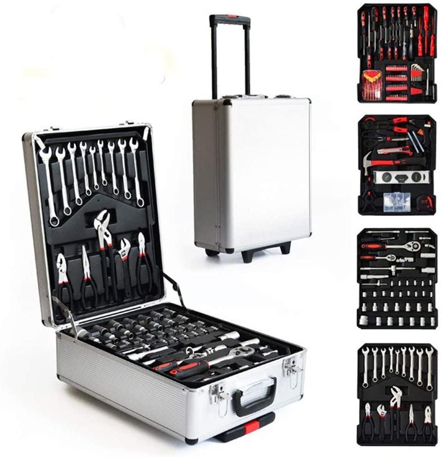 Peixiang Sturdy Tie Rod 217 Sets of Aluminum Box Tool Set Ratchet Wrench Set Open Set Toolbox Combination Wrench Set Safety