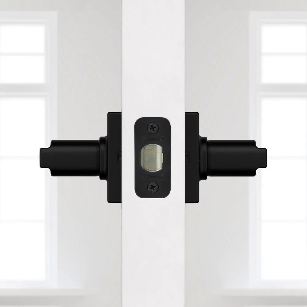 Casey Matte Black Hall/Closet PassaDoor Lever Featuring Microban
