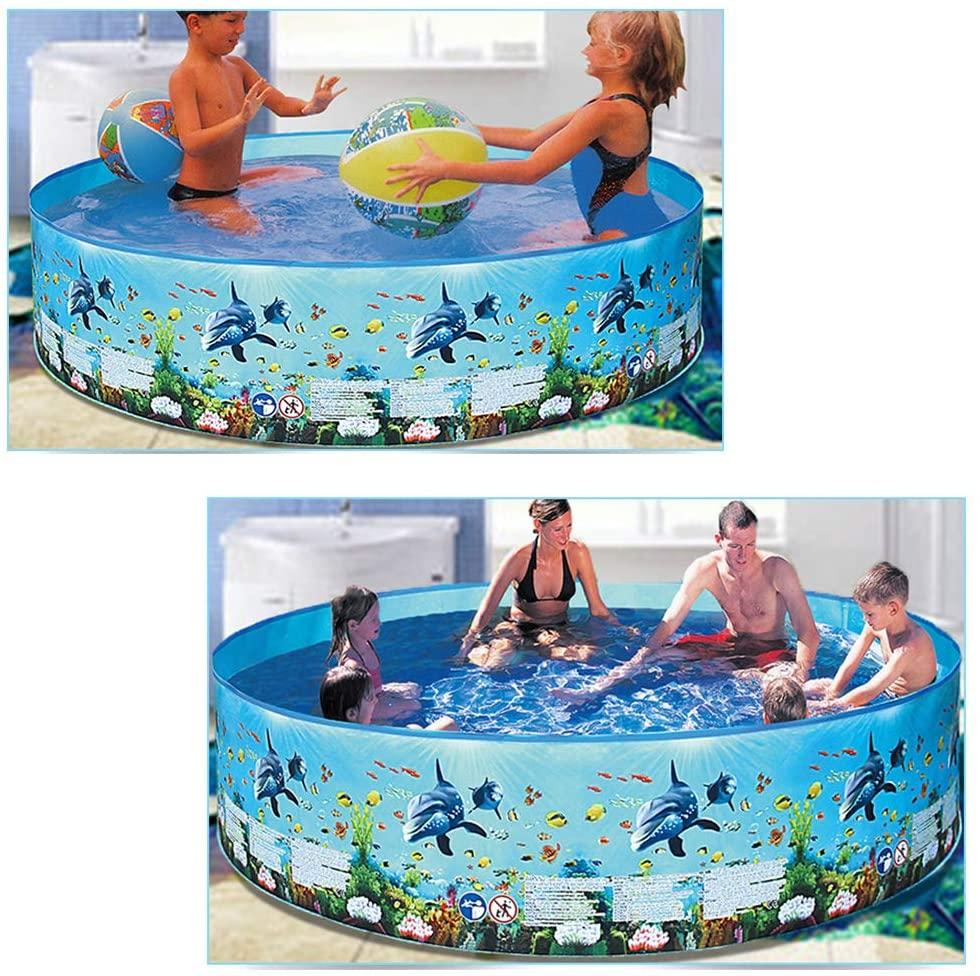 CJF Summer Swimming Pool - Outdoor Round Paddling Pool Foldable Thicken Pool - for Kids Adult (4 Different Sizes),247X45CM