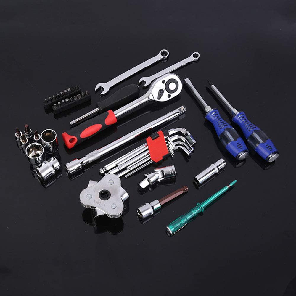LIUDOU Socket Wrench Auto Repair Tool 121 Piece Mechanics Kit Box Combination PackaMixed Tool Set Hand Tool Kit with Plastic Toolbox StoraCase