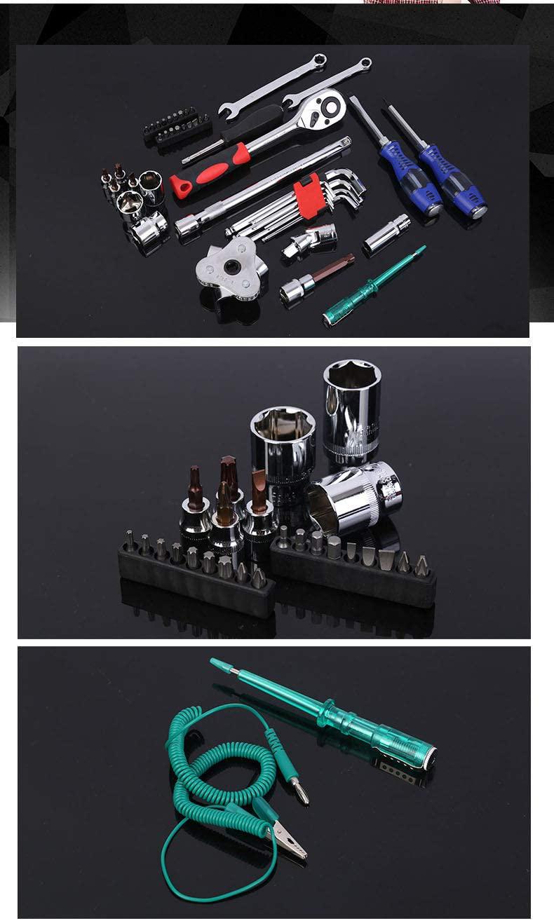 LIUDOU Socket Wrench Auto Repair Tool 121 Piece Mechanics Kit Box Combination PackaMixed Tool Set Hand Tool Kit with Plastic Toolbox StoraCase