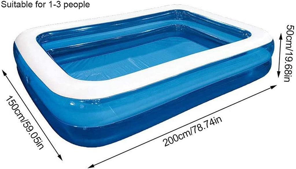 Family Inflatable Swimming Pool Outdoor, Inflatable LounPool for Baby, Kiddie, Kids, Adult, Garden, Backyard, Summer Water Party Above Gound-200CM