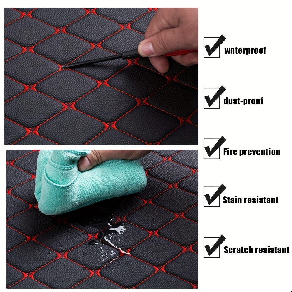 Upgrade Your Car With 4pcs Universal Waterproof Leather Car Floor Mats - Front &amp; Rear Full Set!