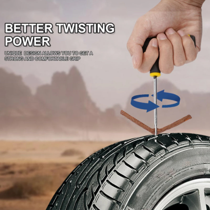 Complete Car &amp; Motorcycle Tire Repair Tool Kit - Fix Punctures &amp; Replace Tires Easily!
