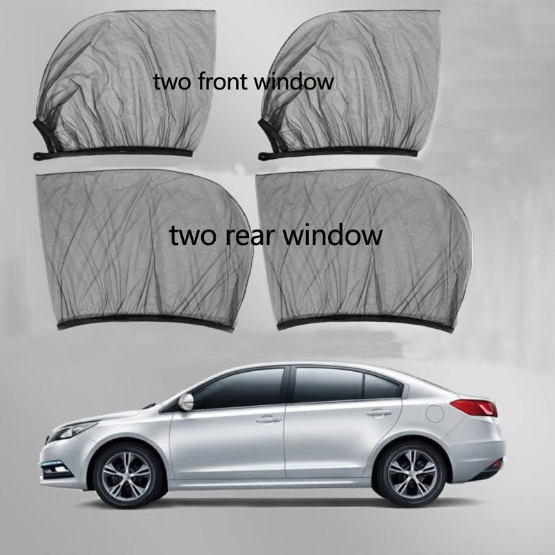 Upgraded Mosquito Prevention Car Window Sun Shade Cover Breathable Mesh Car  Side Window Shade Sunshade UV Protection Fit For Most Cars