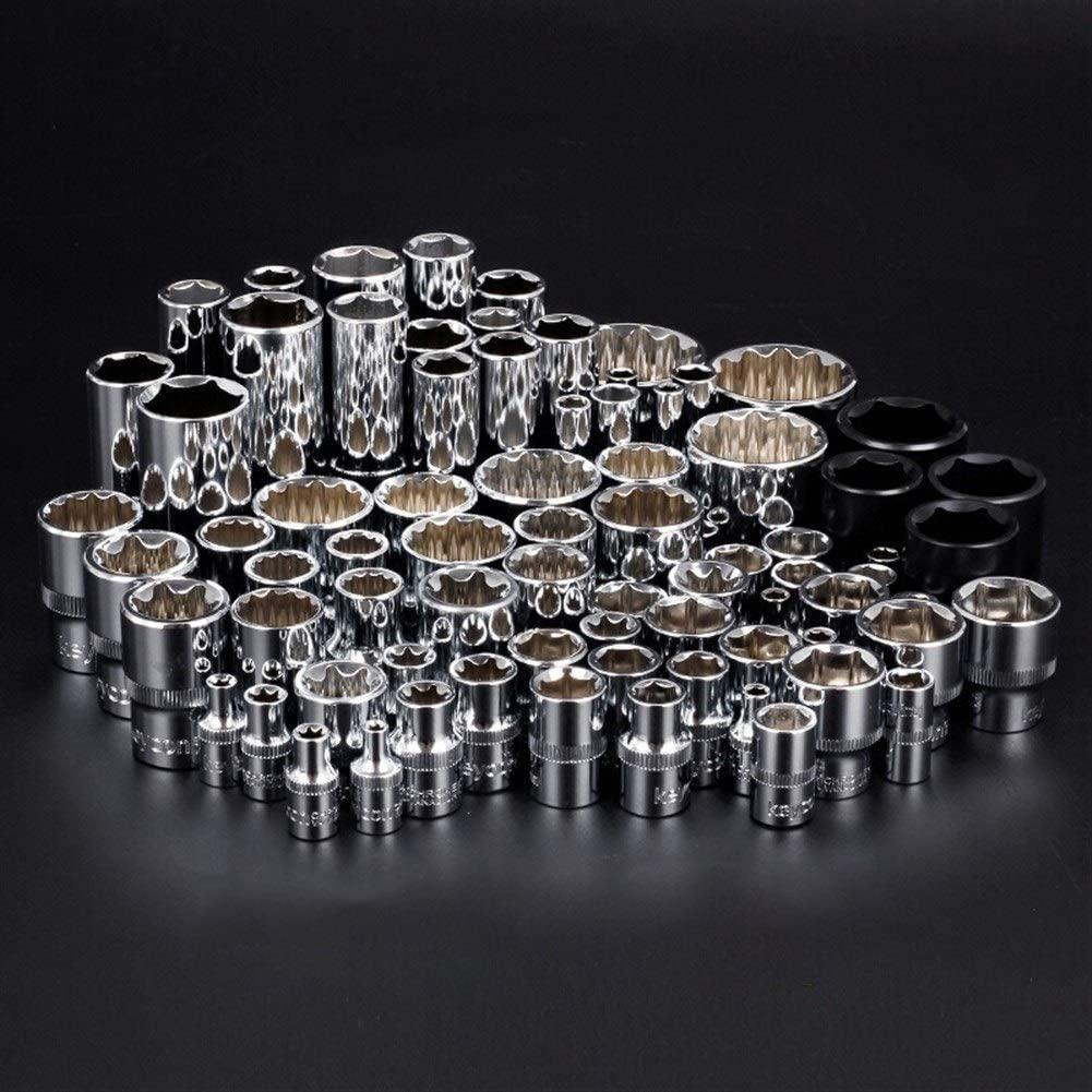 Peixiang Sturdy 120pcs Socket Set Car Repair Tool Auto Hand Tool Kit Ratchet Set Torque Wrench Chrome Vanadium Steel Auto Tools Hardware Tool Kits Safety