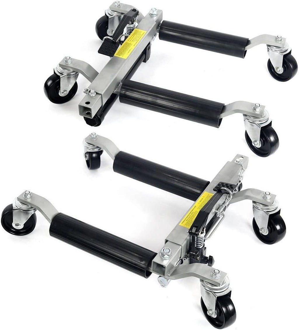 Stark Set of (4) Wheel Dolly Car Skates Vehicle Positioning Hydraulic Tire Jack Truck Rv Trailer Pick Up Dolly Ratcheting Foot Pedal, 1500LBS