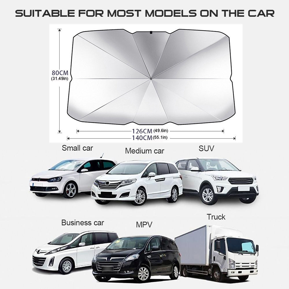 Protect Your Car from the Sun with this Portable, Foldable Car Windshield Sunshade!
