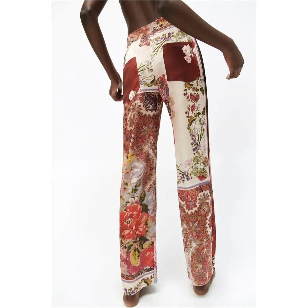 loose shrink waist straight leg pants