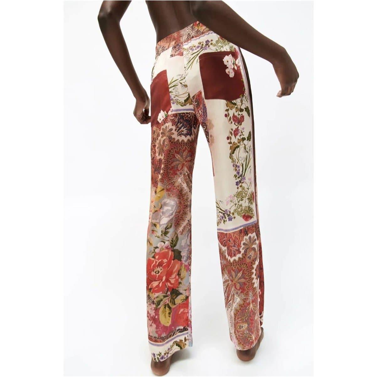 loose shrink waist straight leg pants