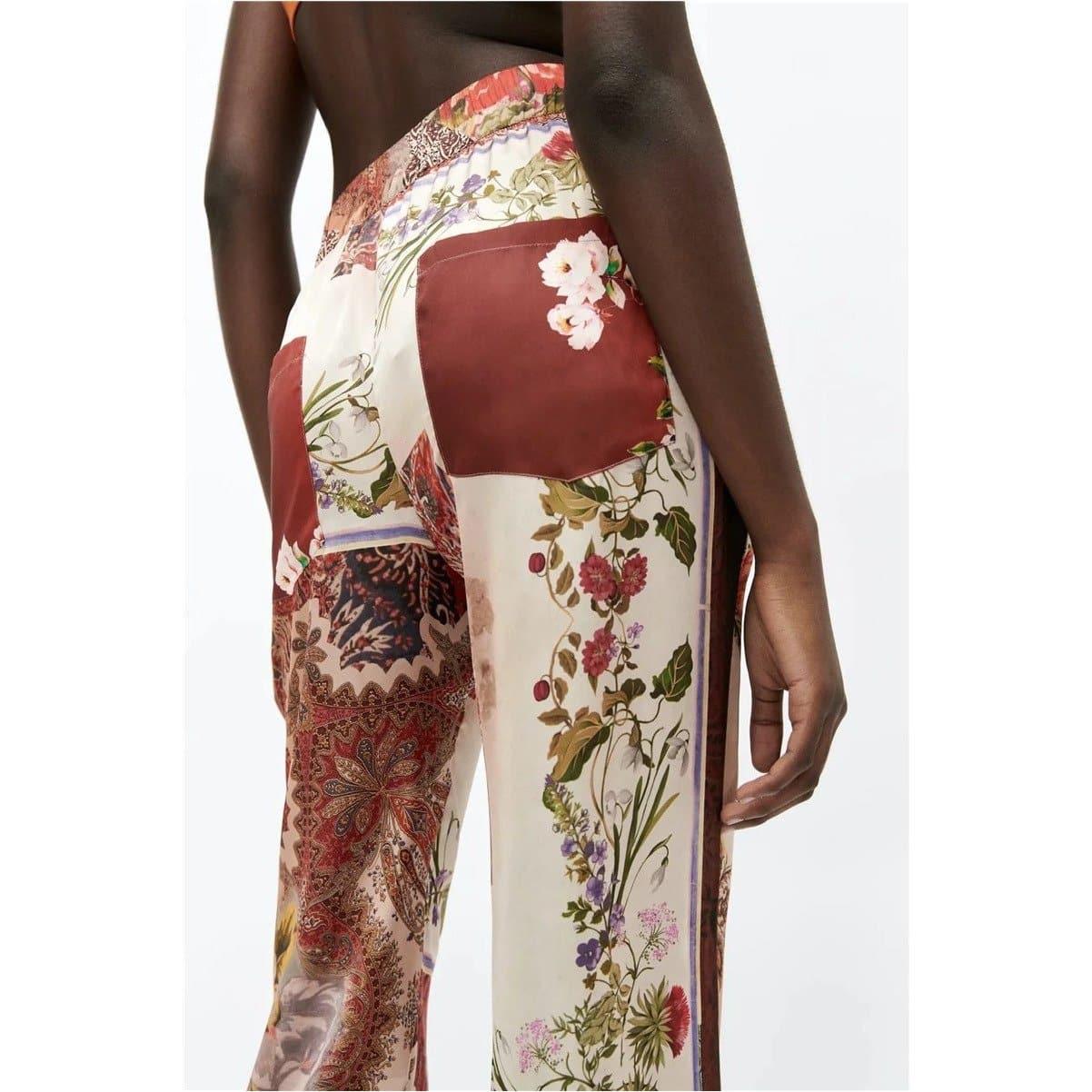 loose shrink waist straight leg pants