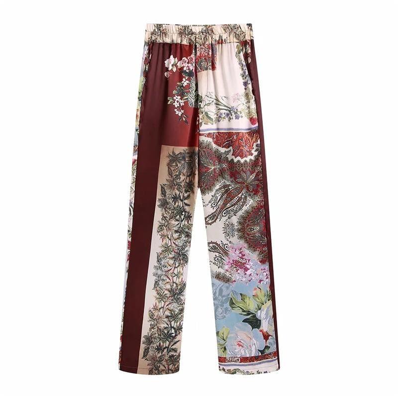 loose shrink waist straight leg pants