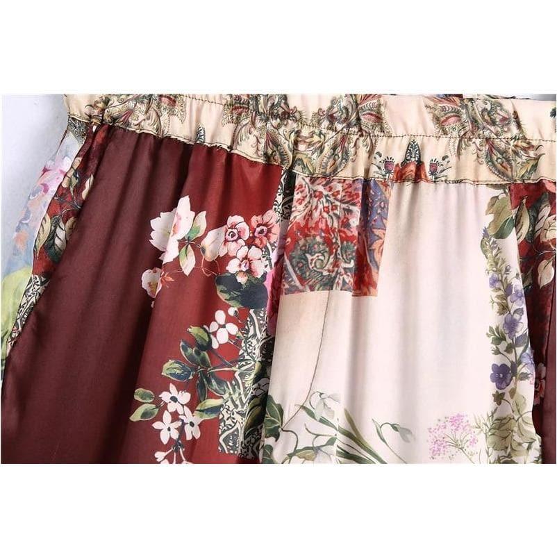 loose shrink waist straight leg pants