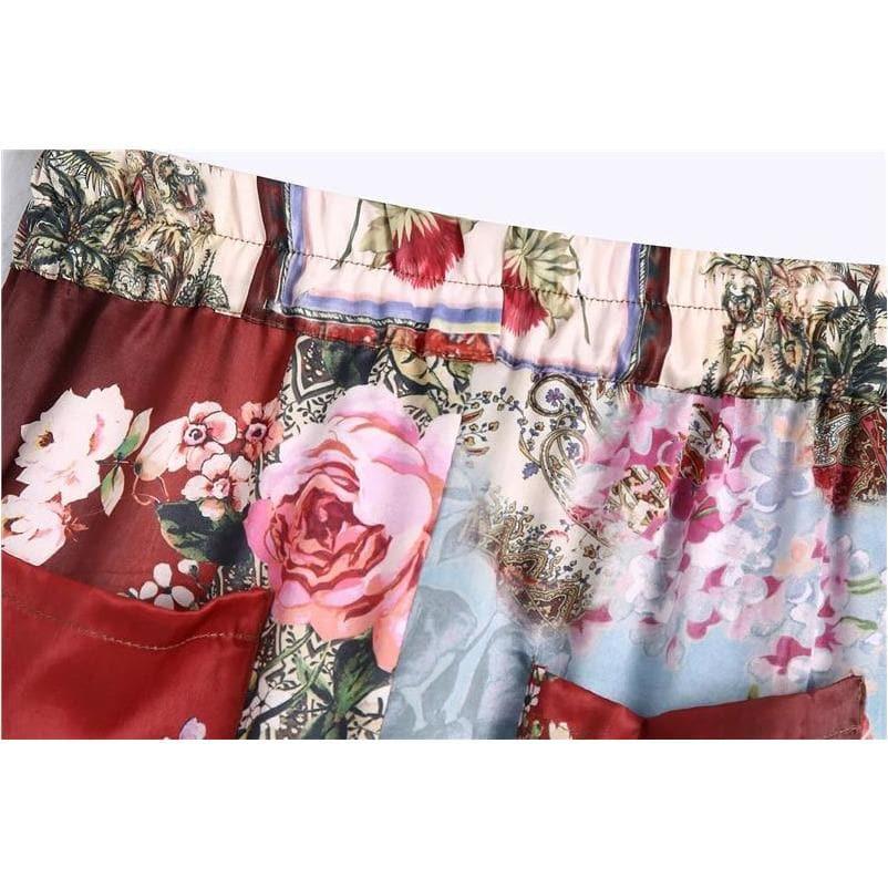 loose shrink waist straight leg pants