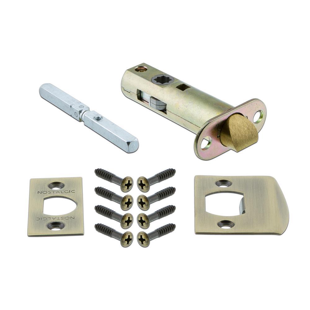 York Plate with Keyhole 2-3/8 in. Backset Antique Brass PassaHall/Closet York Door Knob