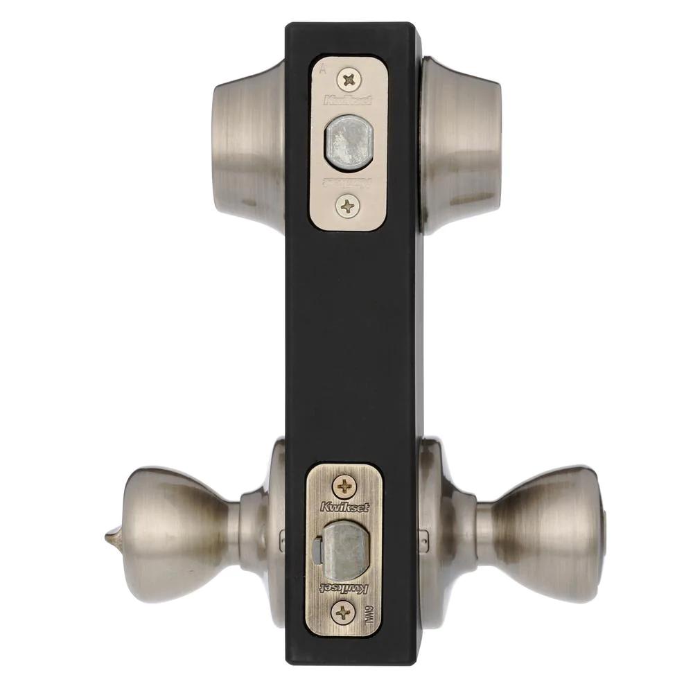 Tylo Antique Brass Exterior Entry Door Knob and Double Cylinder Deadbolt Combo Pack