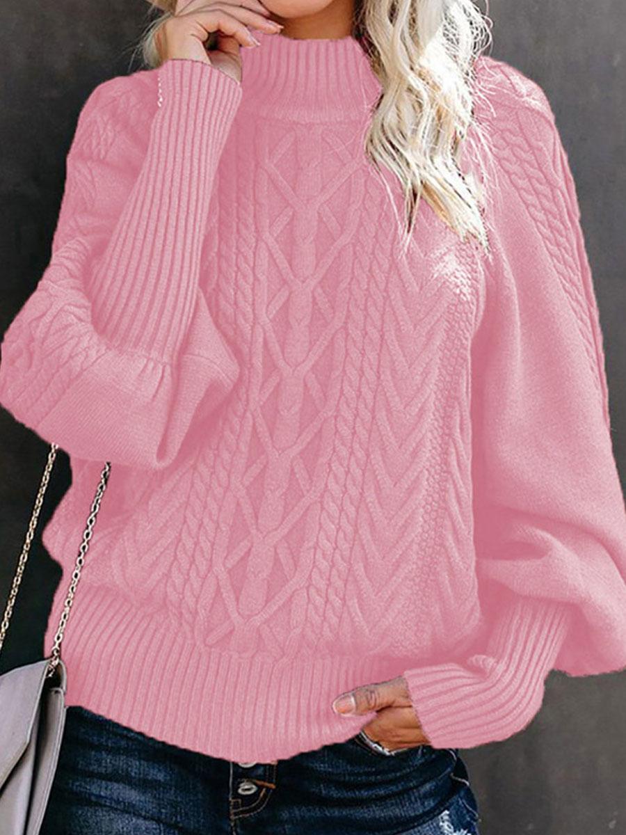 Pure Color Casual Loose Sweater Pullover