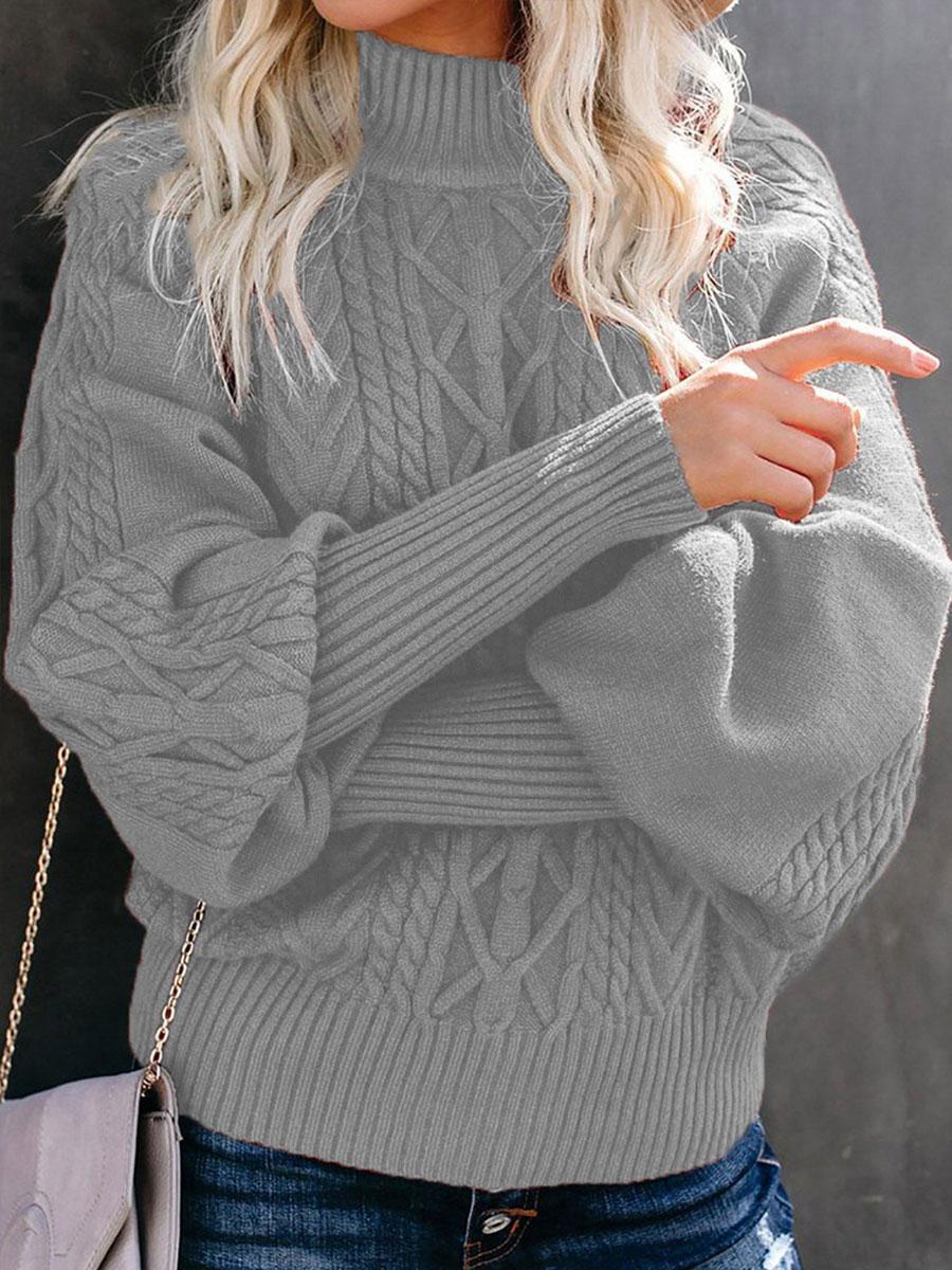 Pure Color Casual Loose Sweater Pullover
