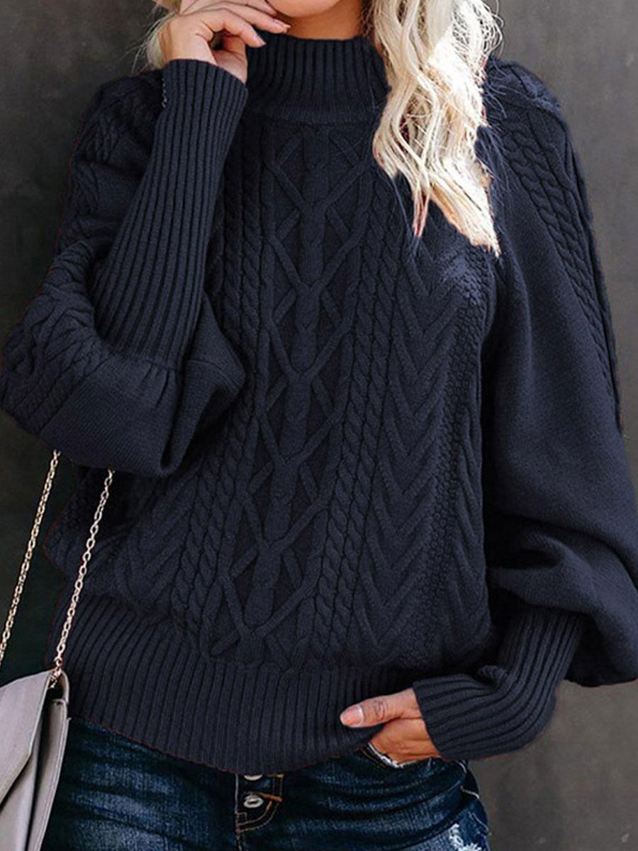 Pure Color Casual Loose Sweater Pullover