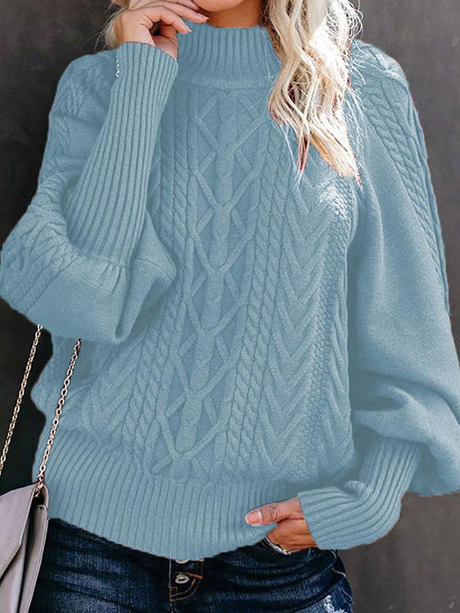 Pure Color Casual Loose Sweater Pullover