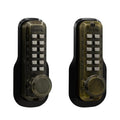 M230-DC Antique Brass Mechanical Keyless 5 in. L x 1-1/2 in. W x 1-7/8 in. D Storeroom Knob w/DeadlocSpring Latch