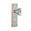 York Plate Interior Mortise Waldorf Door Knob in Satin Nickel