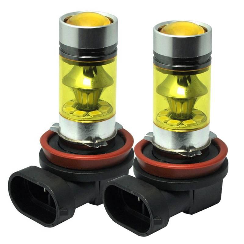 2PCS Yellow LED Car Fog Light Bulb