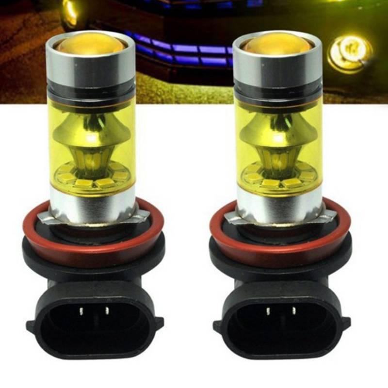 2PCS Yellow LED Car Fog Light Bulb