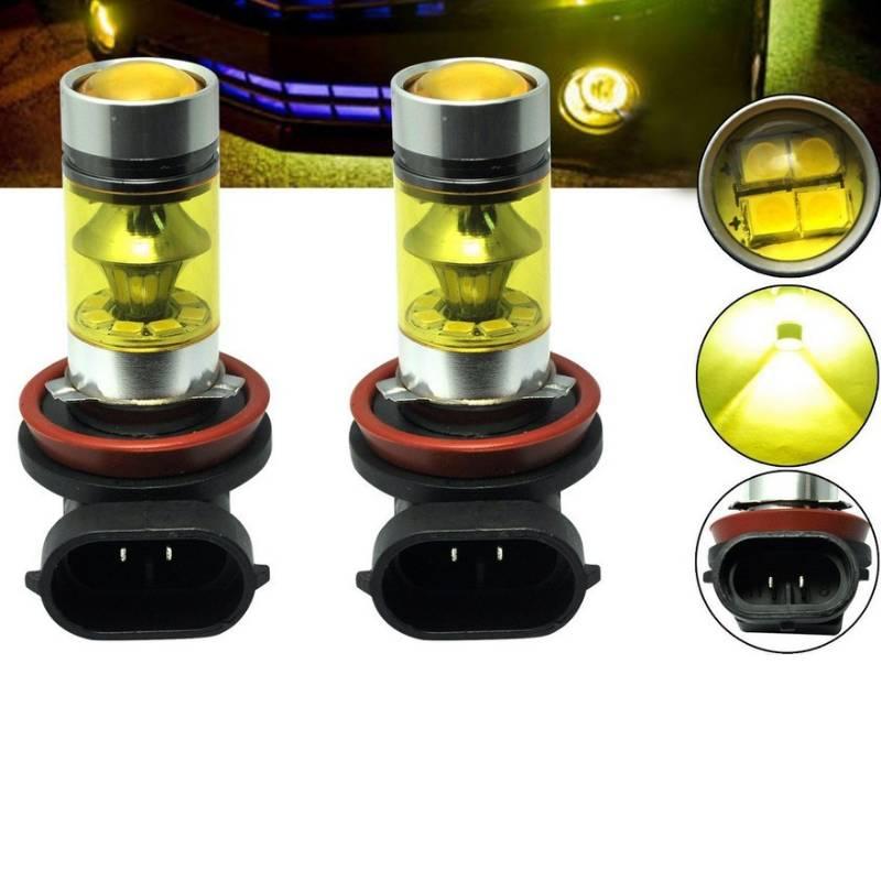 2PCS Yellow LED Car Fog Light Bulb