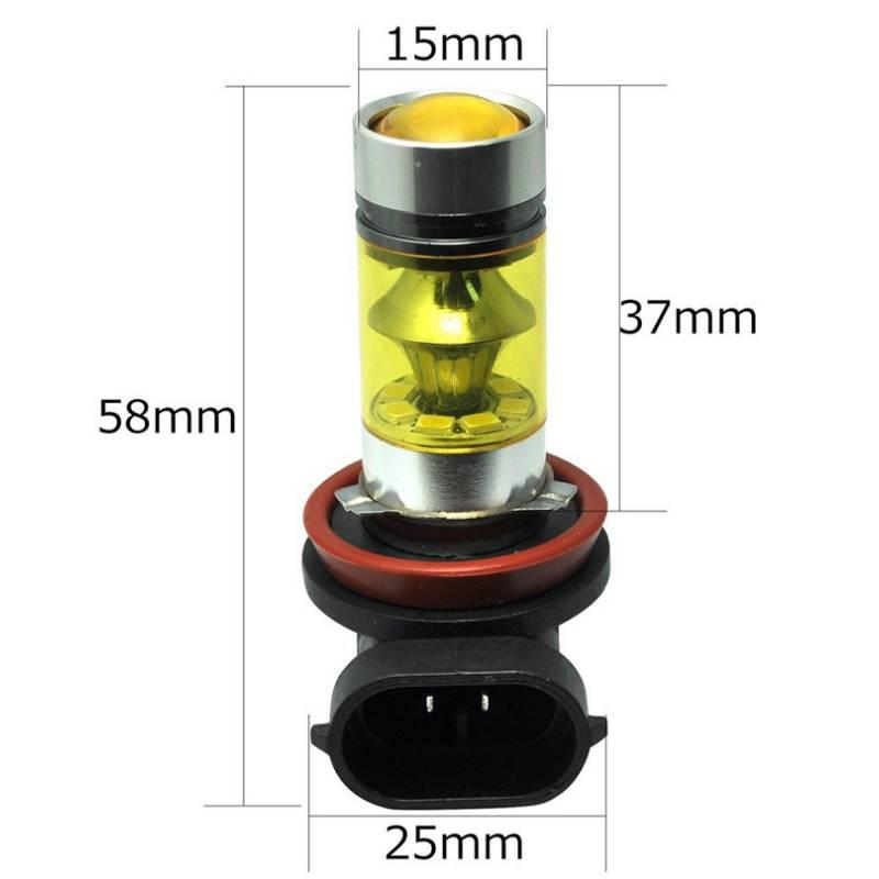 2PCS Yellow LED Car Fog Light Bulb