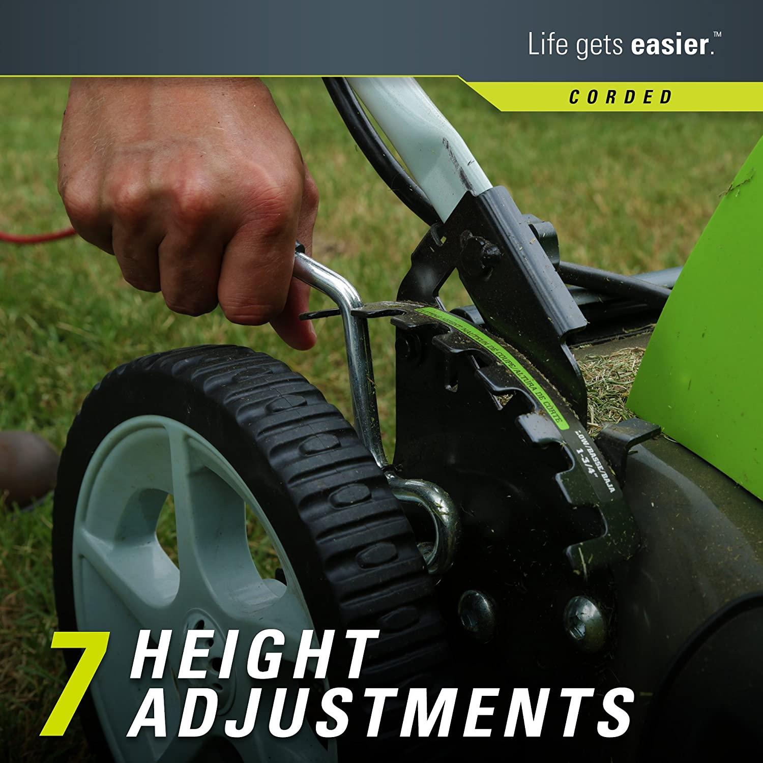Greenworks 21-Inch 13 Amp Corded Electric Lawn Mower 25112