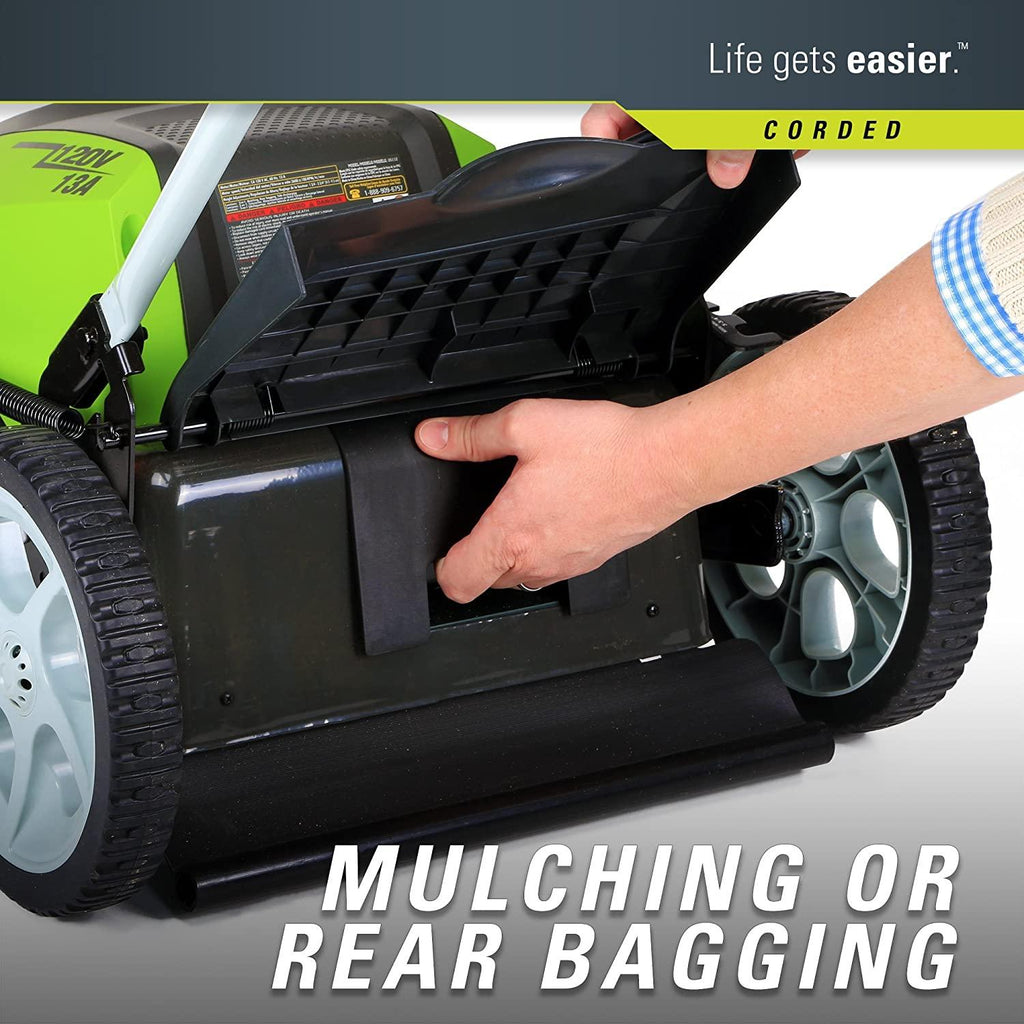 Greenworks 21-Inch 13 Amp Corded Electric Lawn Mower 25112