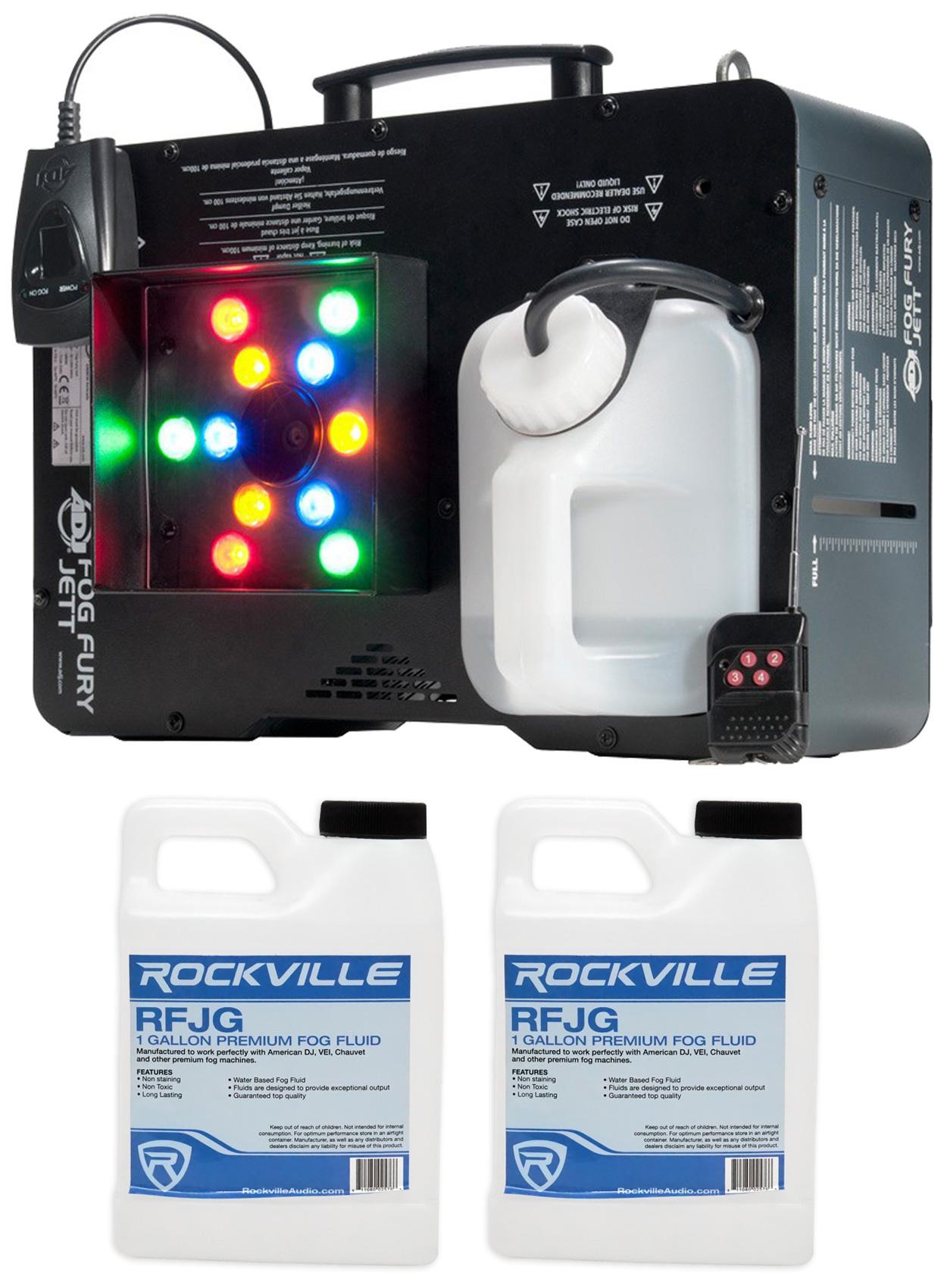 American DJ Fog Fury Jett 700W Vertical Fog Machine w/ LED+DMX+Remote+Fog Fluid