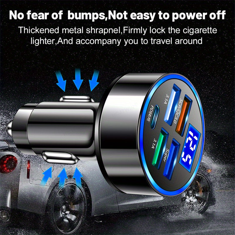 PD + QC 3.0 Fast Charging Car Phone Charger Adapter 4 Ports Usb Car Charger Type C PD  Char3.0 Car Charger