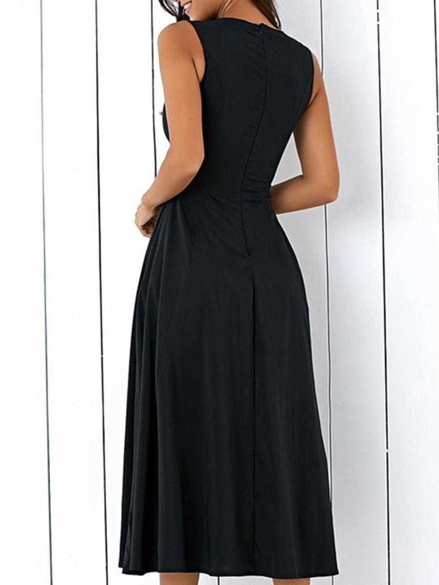Casual Sleeveless Round Neck Dress