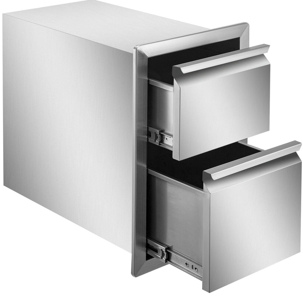 13"WX20.5"H BBQ Drawer Outdoor Kitchen Chest of Drawers Double  Steel