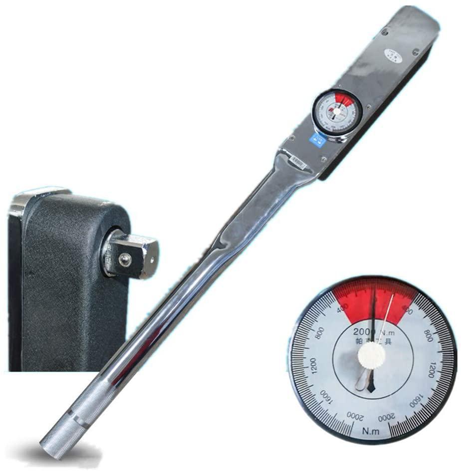 MXBAOHENG Drive Dial Torque Wrenches 1" Indicator Torquemeter Indicating Torque Tools with High Precision 3540-17700in.lbs (400-2000Nm)