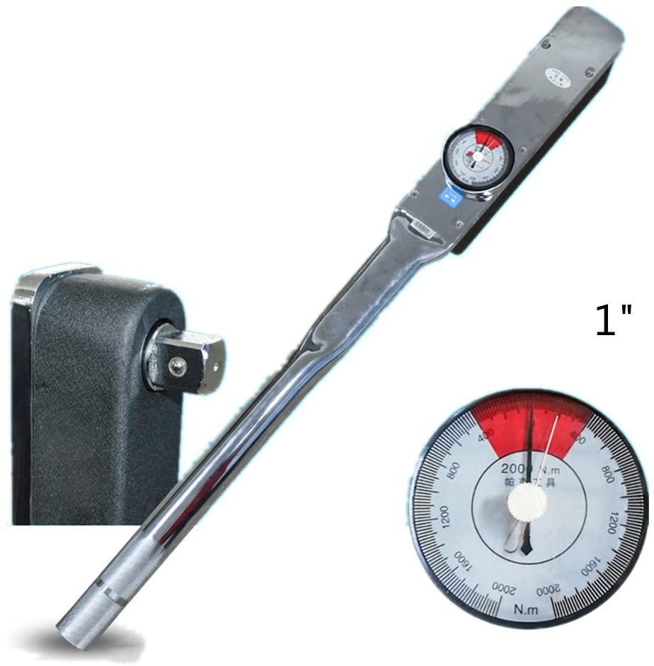 MXBAOHENG Drive Dial Torque Wrenches 1" Indicator Torquemeter Indicating Torque Tools with High Precision 3540-17700in.lbs (400-2000Nm)