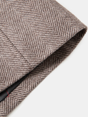 mens business woolen single-breasted thick suit collar casual overcoat