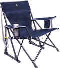 GCI Outdoor Kickback Rocker Portable Rocking Chair &amp; Outdoor Camping Chair, Heathered Indigo