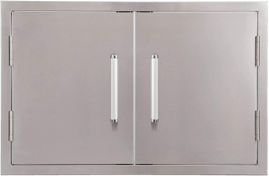 Outdoor Kitchen Double Access Doors,33X22 Inch BBQ Grill Doors,Full 304