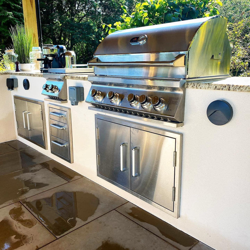 Outdoor Kitchen Double Access Doors,33X22 Inch BBQ Grill Doors,Full 304
