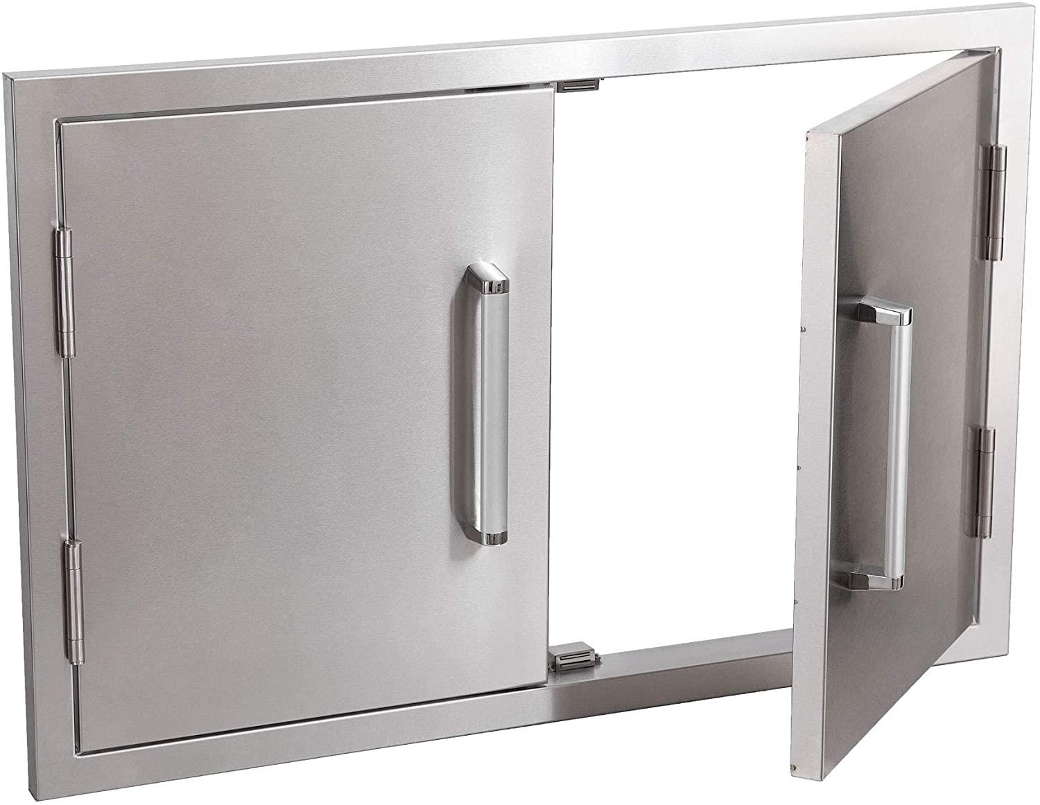 Outdoor Kitchen Double Access Doors,33X22 Inch BBQ Grill Doors,Full 304
